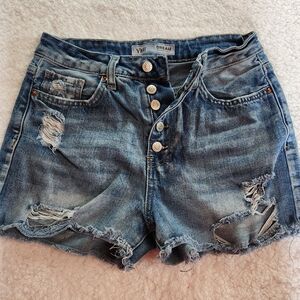 YMI Blue Jean Shorts Distressed Frayed Hem